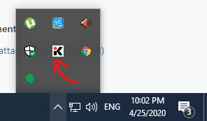 Biểu tượng của Krisp ở thanh Taskbar